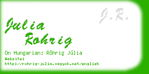 julia rohrig business card
